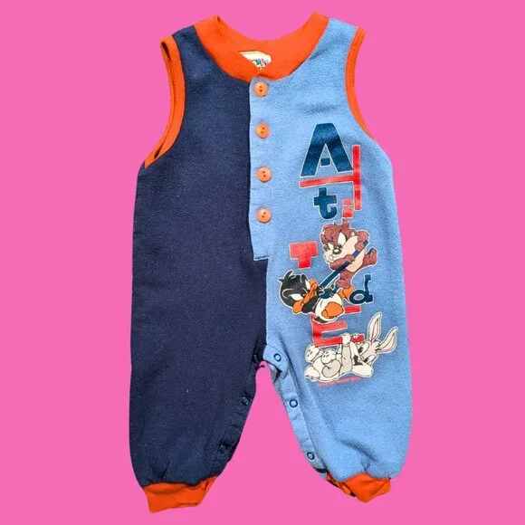 Vintage 1990's The Looney Tunes One Piece Suit for Toddlers Size 12 Months - Picture 1 of 4